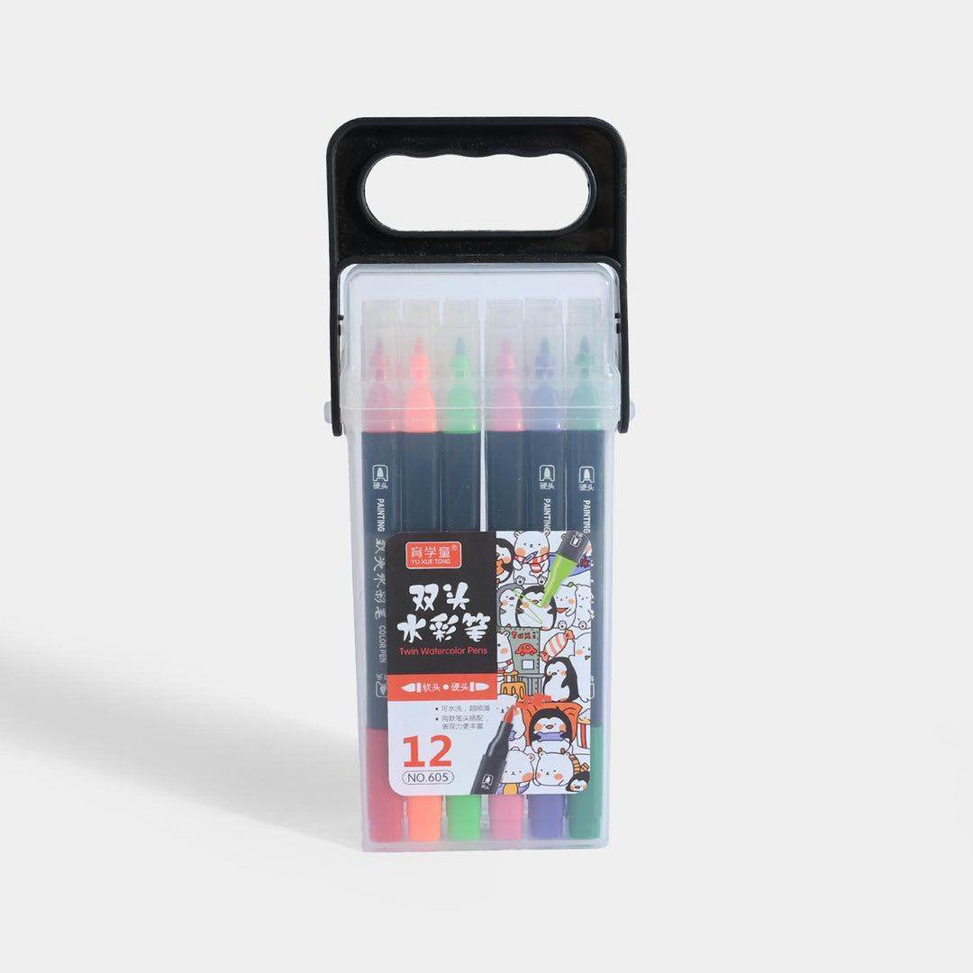 Dual-Tip Twin Watercolor Pen Set