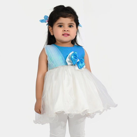 Infant Girls Sequence Fancy Frock - Blue