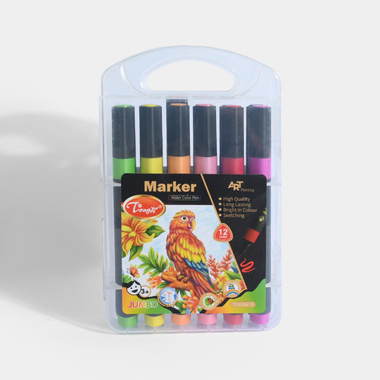 Jumbo Watercolor Markers Set (12 Colors)