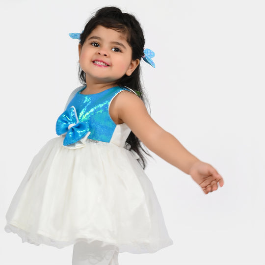 Infant Girls Sequence Fancy Frock - Blue
