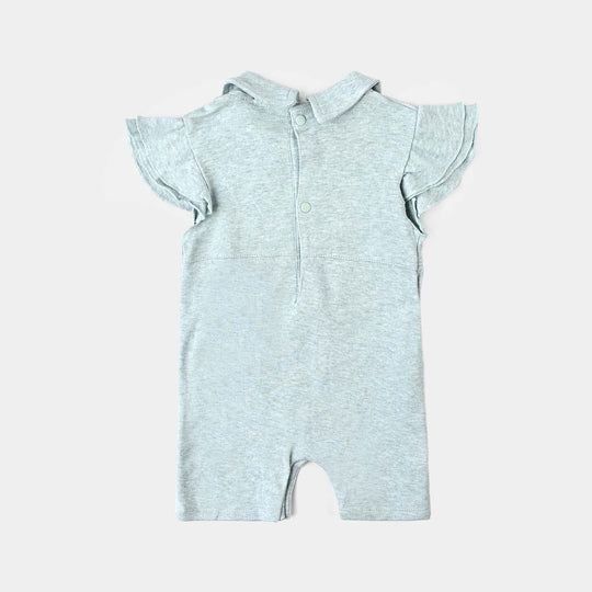 Infant Girls Cotton Interlock Romper-Green