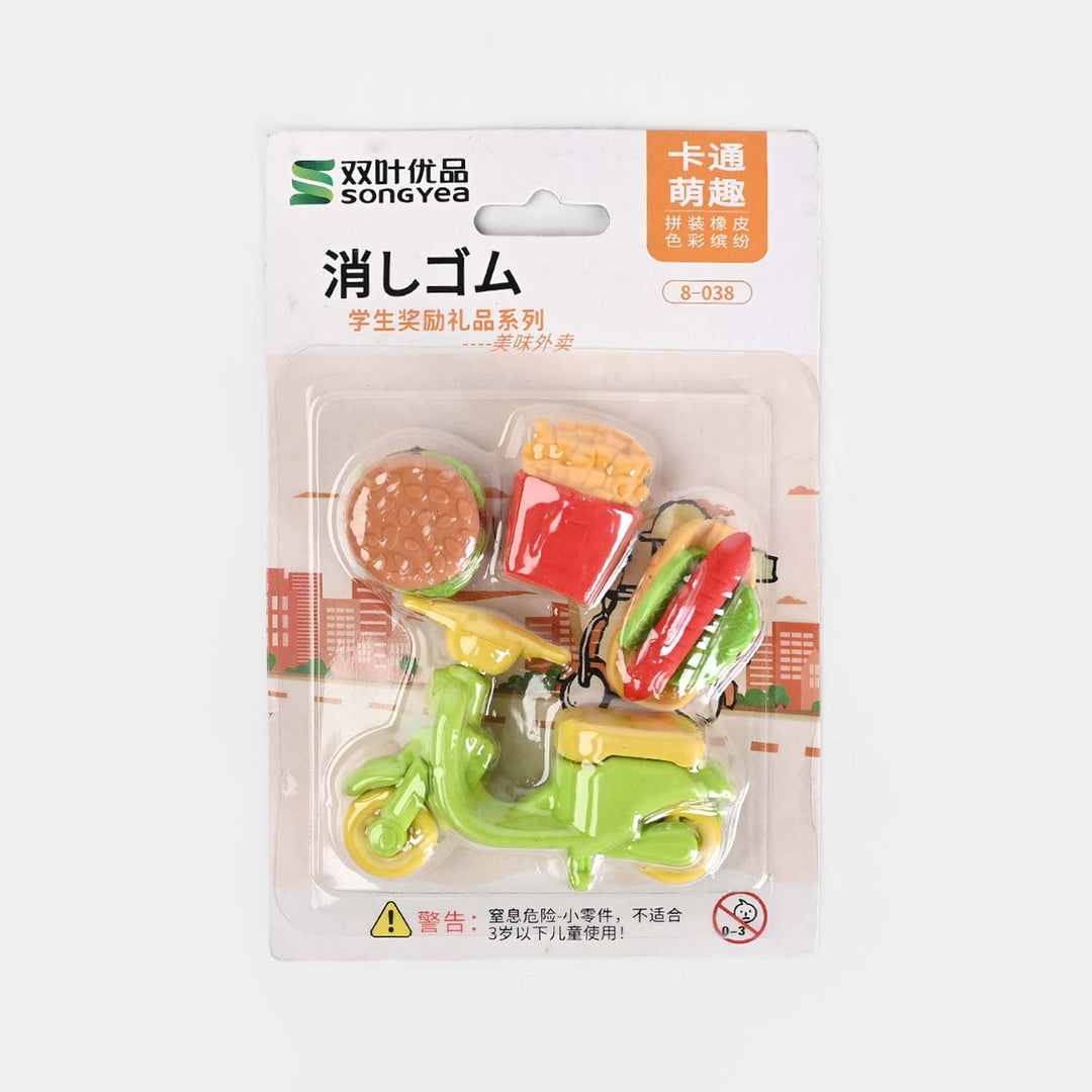 Cute Novelty Stationery Eraser Set