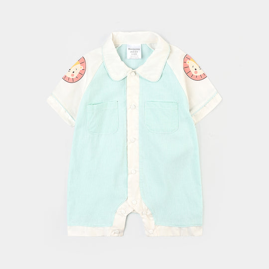 Infant Boys Cotton Interlock Romper-Green