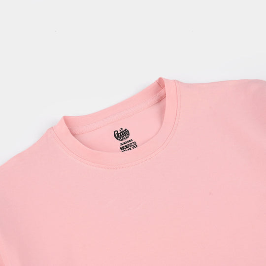 Girls Lycra Jersey Basic T-Shirt - Pink