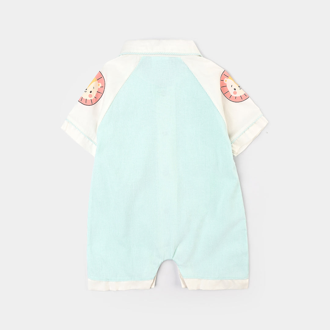 Infant Boys Cotton Interlock Romper-Green