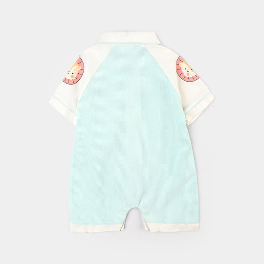 Infant Boys Cotton Interlock Romper-Green