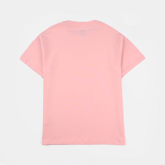 Girls Lycra Jersey Basic T-Shirt - Pink