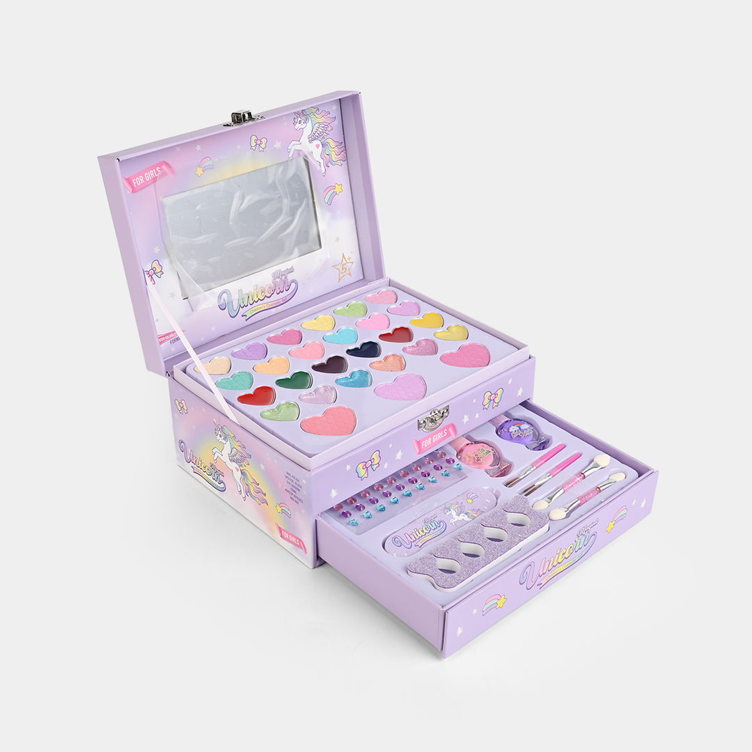 Girls Unicorn Themed Premium Vanity Makeup Set with Mirror