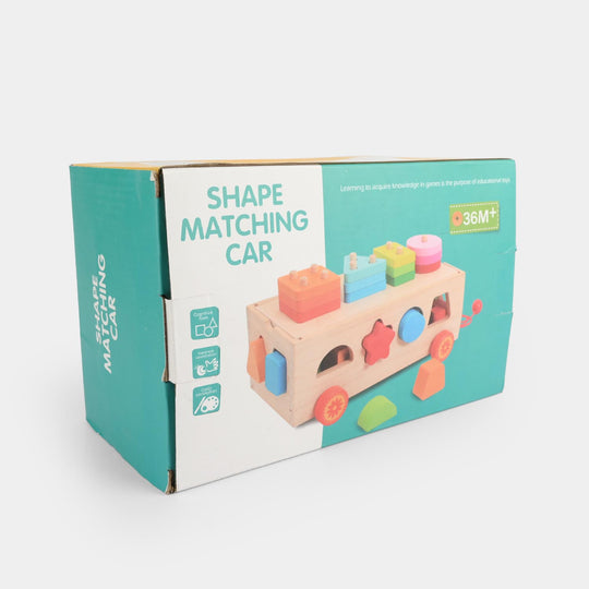 Educational Wooden Toy Shape Matching Trailer