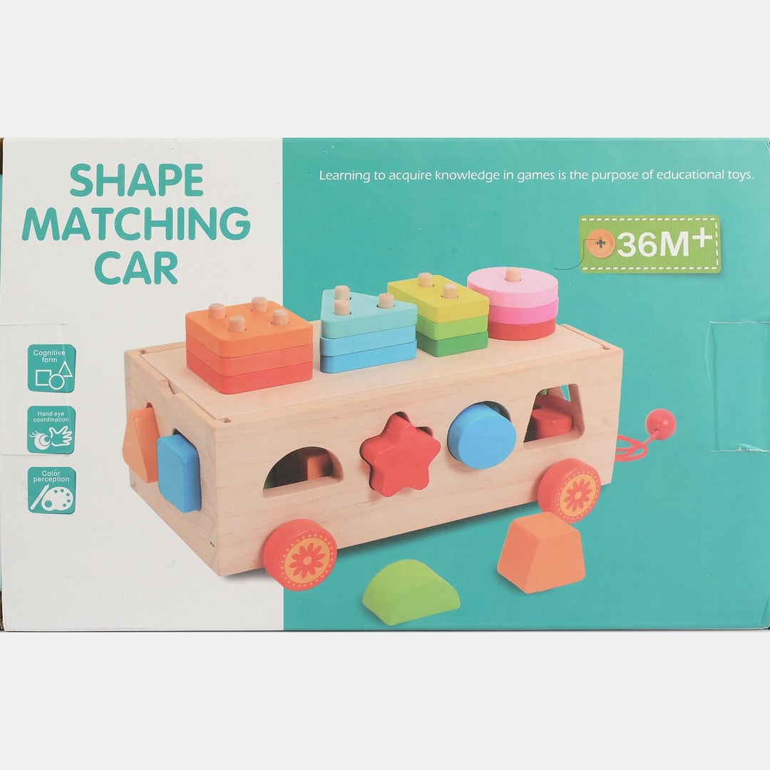 Educational Wooden Toy Shape Matching Trailer