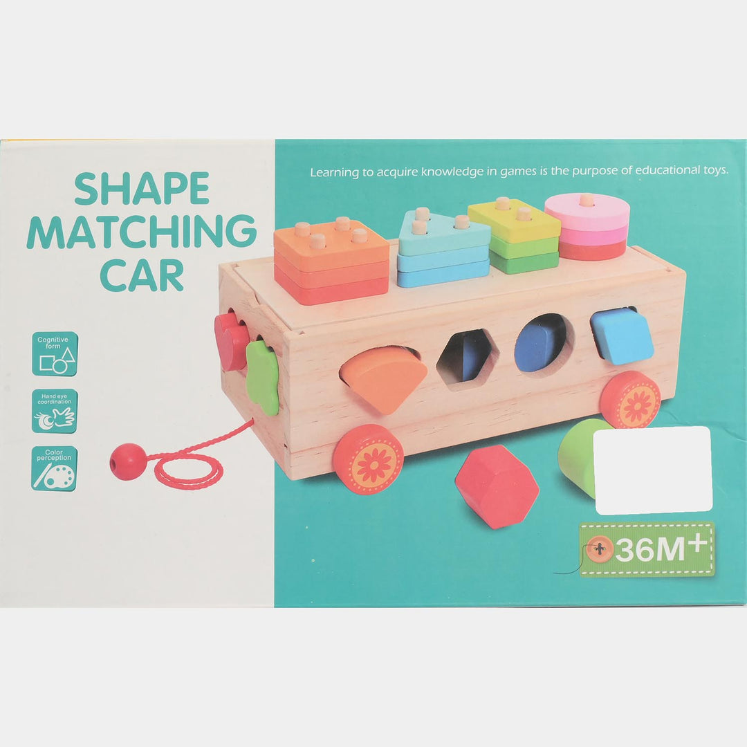 Educational Wooden Toy Shape Matching Trailer
