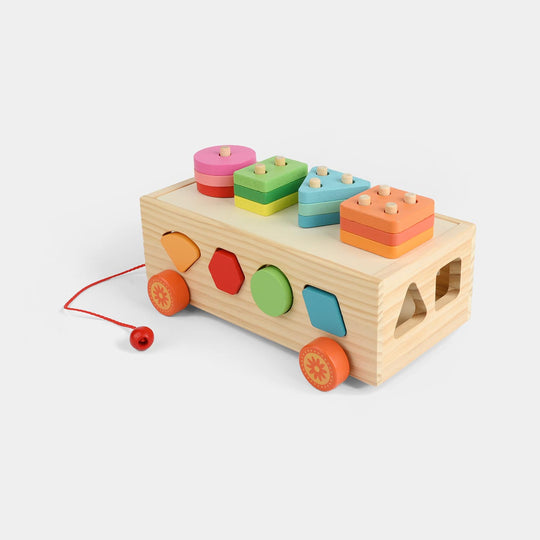 Educational Wooden Toy Shape Matching Trailer