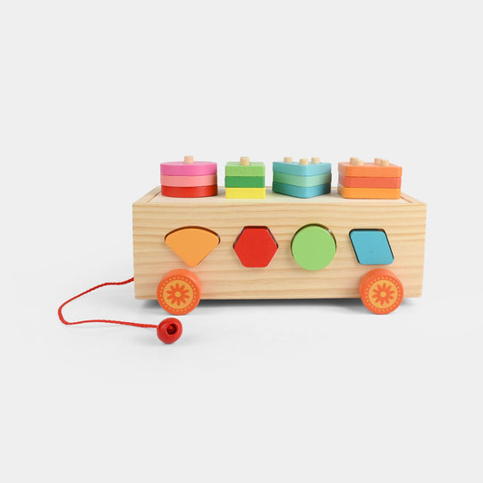 Educational Wooden Toy Shape Matching Trailer