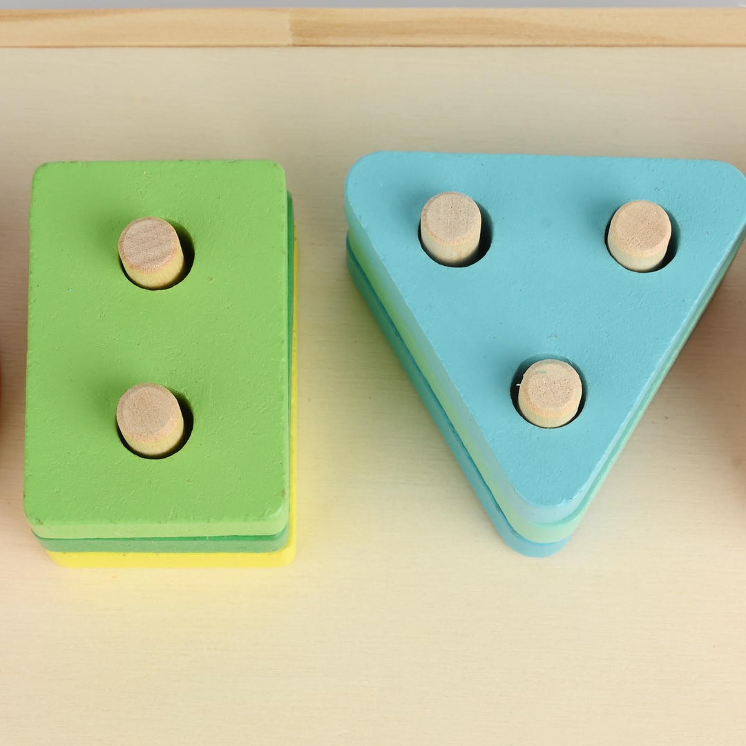 Educational Wooden Toy Shape Matching Trailer