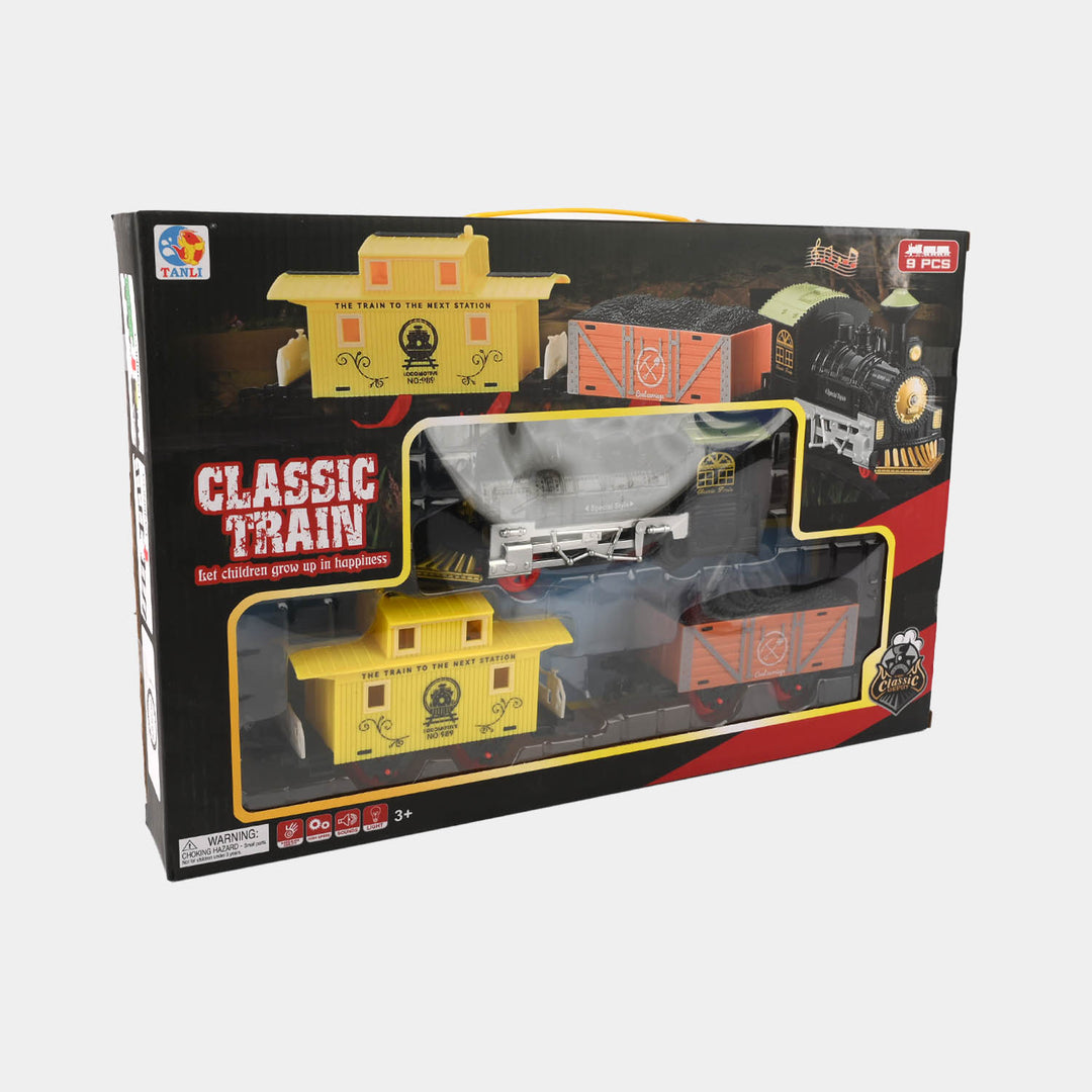 Classic Electric Train Set for Kids With Light & Music