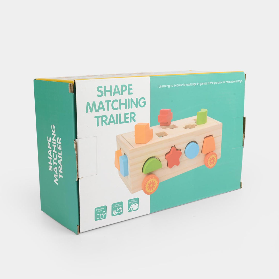 Educational Wooden Toy Shape Matching Trailer