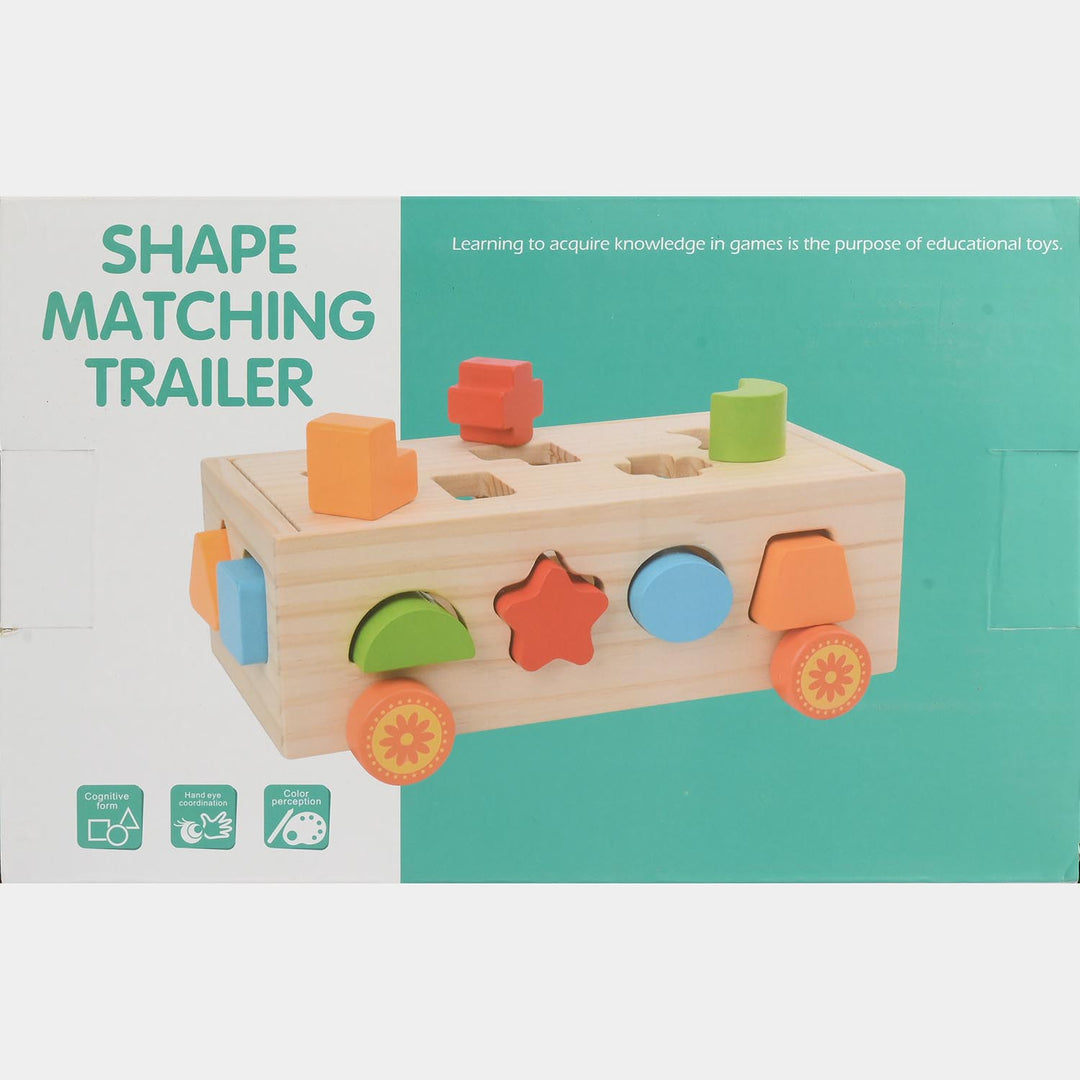 Educational Wooden Toy Shape Matching Trailer
