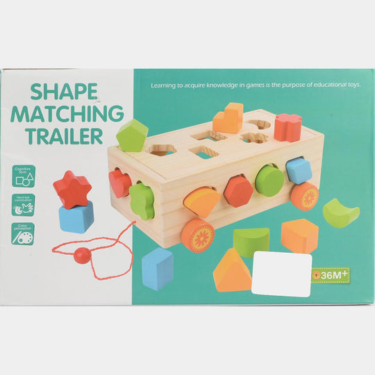 Educational Wooden Toy Shape Matching Trailer