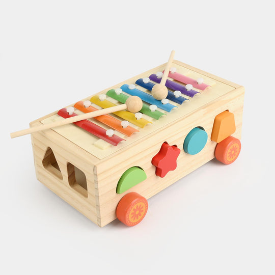 Educational Wooden Toy Shape Matching Trailer