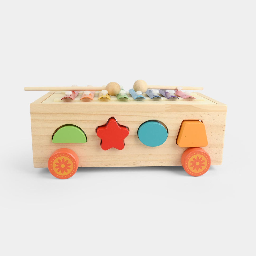 Educational Wooden Toy Shape Matching Trailer