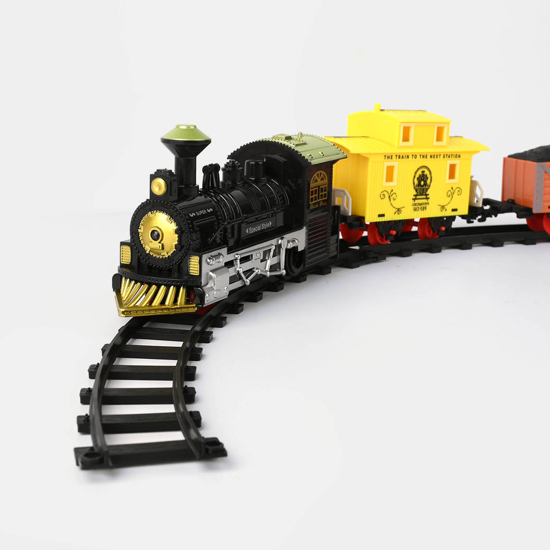 Classic Electric Train Set for Kids With Light & Music