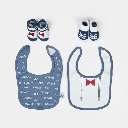 Baby Bibs & Booties Set | 3 Pcs