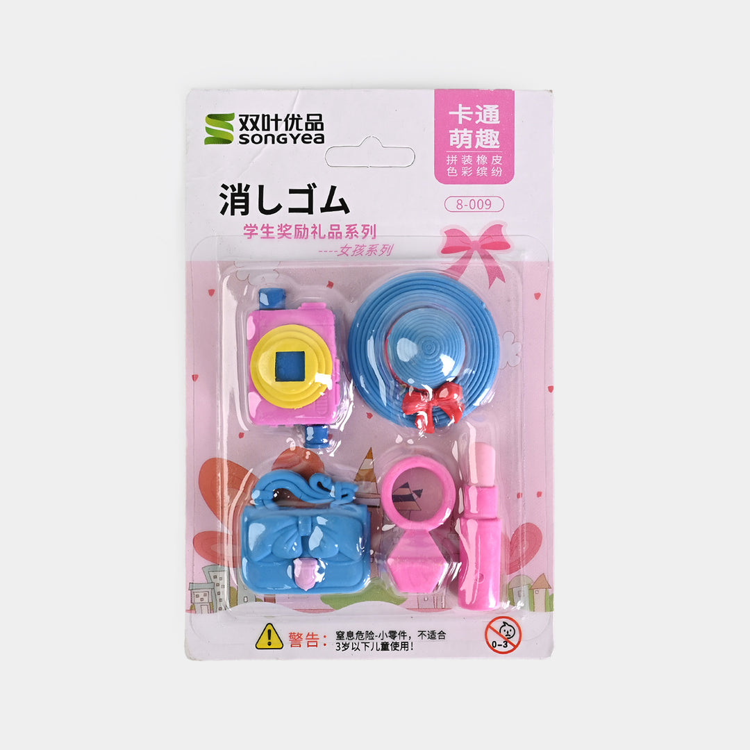 Cute Novelty Stationery Eraser Set