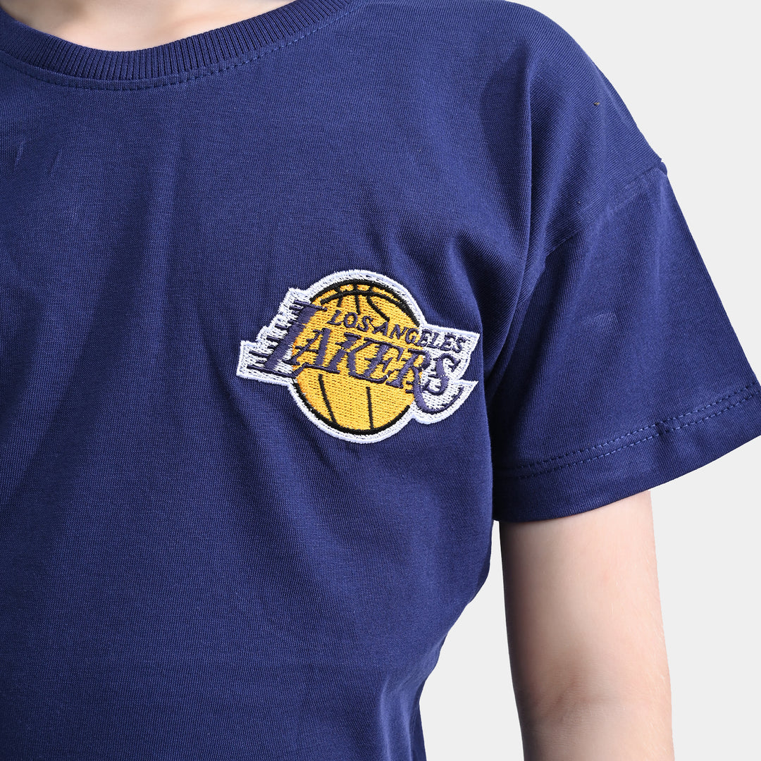 Boys Cotton Jersey T-Shirt H/S LAKERS | True Navy