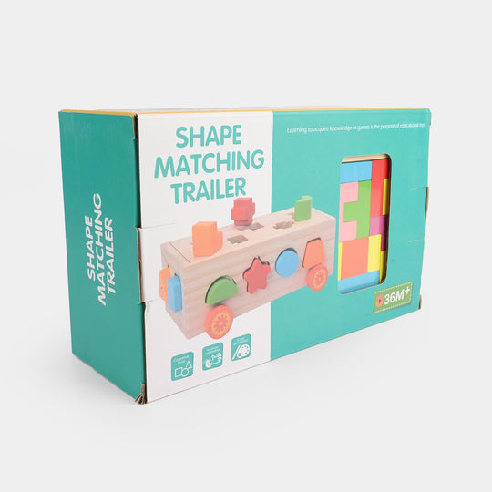Educational Wooden Toy Shape Matching Trailer