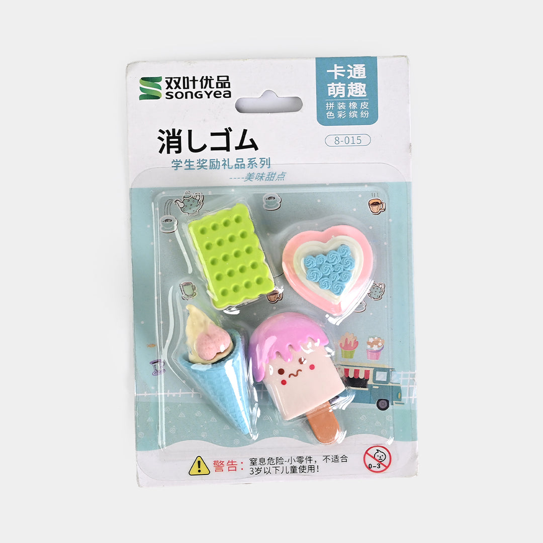 Cute Novelty Stationery Eraser Set