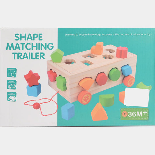 Educational Wooden Toy Shape Matching Trailer