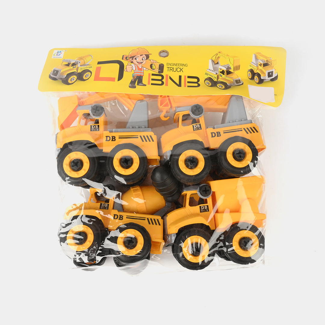 4-in-1 Construction Vehicle Toy Set For Kids