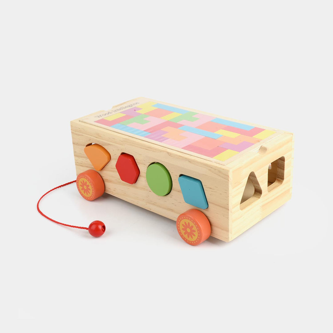 Educational Wooden Toy Shape Matching Trailer