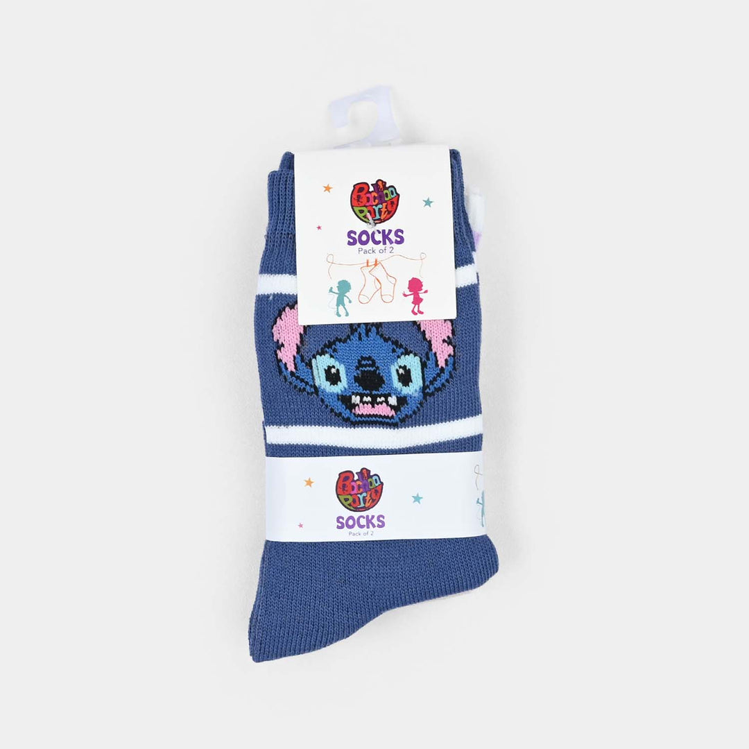 Girls Socks Pack of 2 Stitch-Purple/Blu