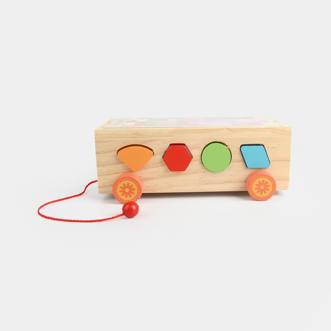 Educational Wooden Toy Shape Matching Trailer