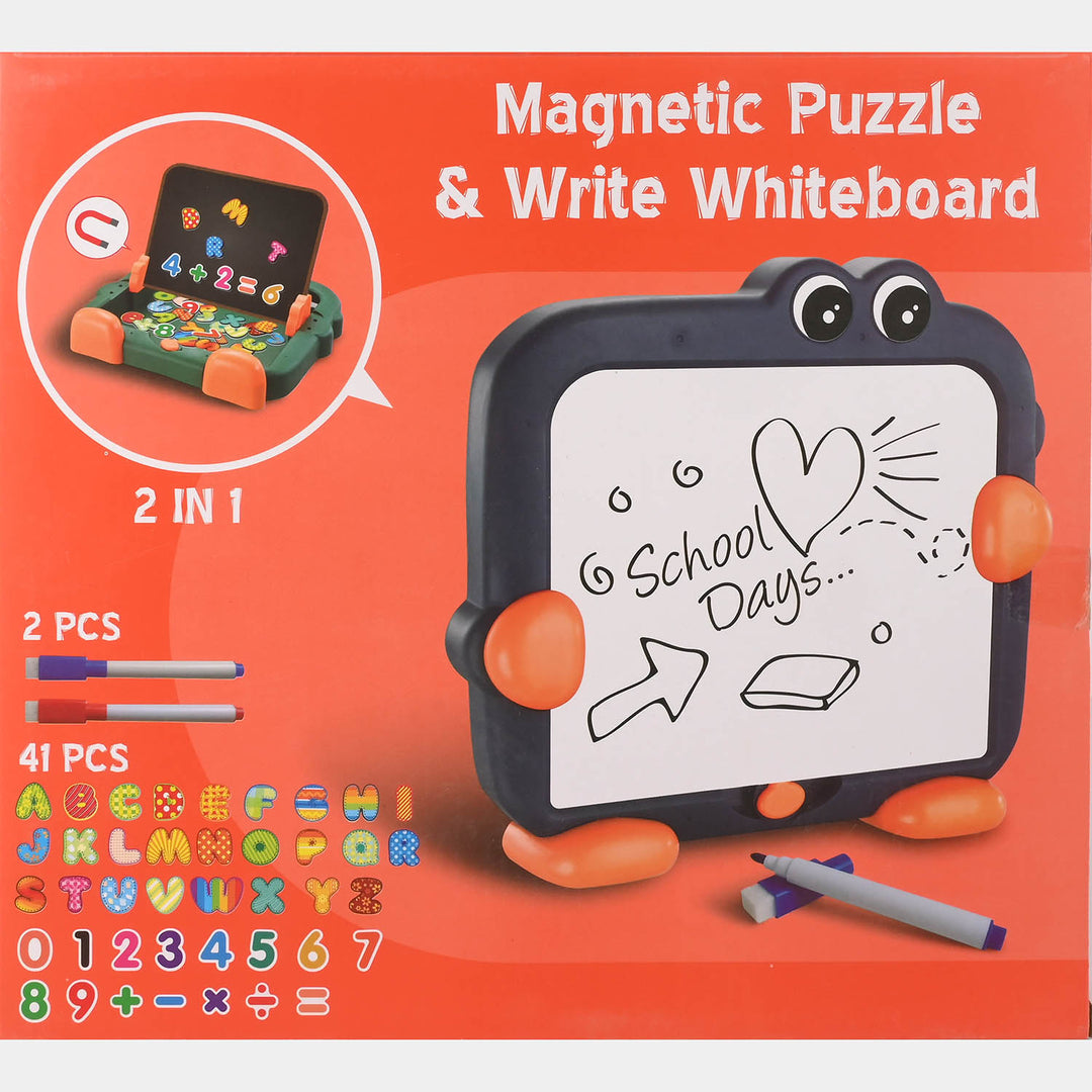 Magnetic Puzzle & Whiteboard – Educational Toy for Kids