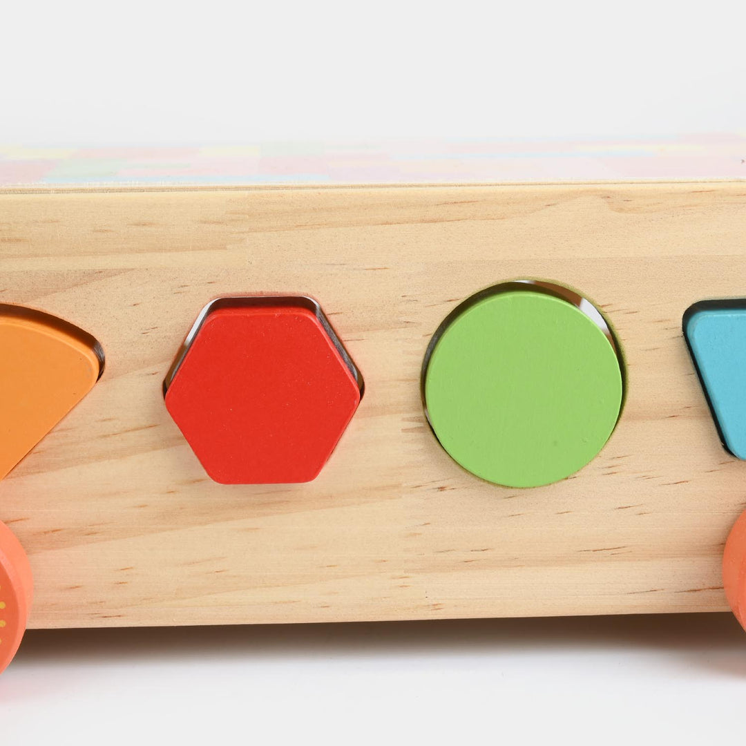 Educational Wooden Toy Shape Matching Trailer