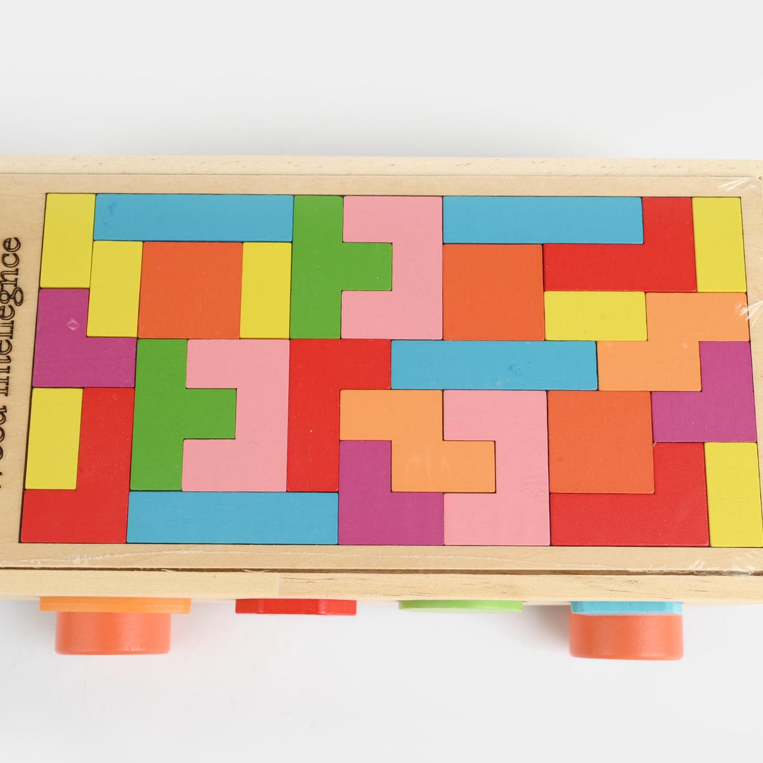 Educational Wooden Toy Shape Matching Trailer