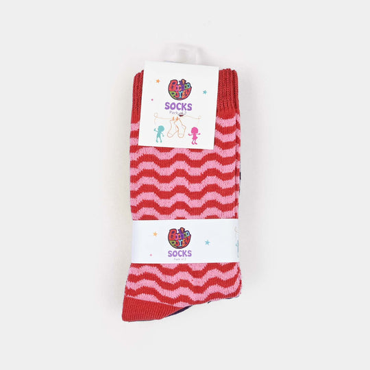 Girls Socks Pack of 2 Wave-Pink/Blue