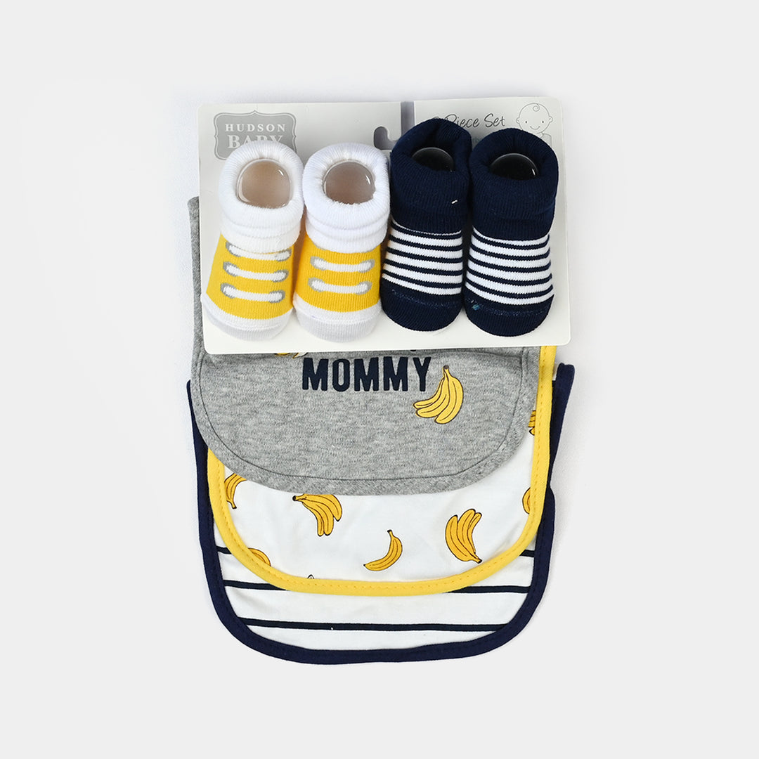 Baby Bibs & Booties Set | 5 Pcs