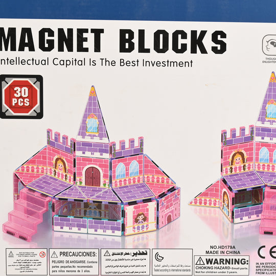 Kids Magnetic Princess Castle Building Blocks Set – 30 Pieces