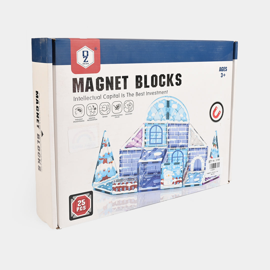Kids Magnetic Winter Wonderland Building Blocks Set – 25 Pieces