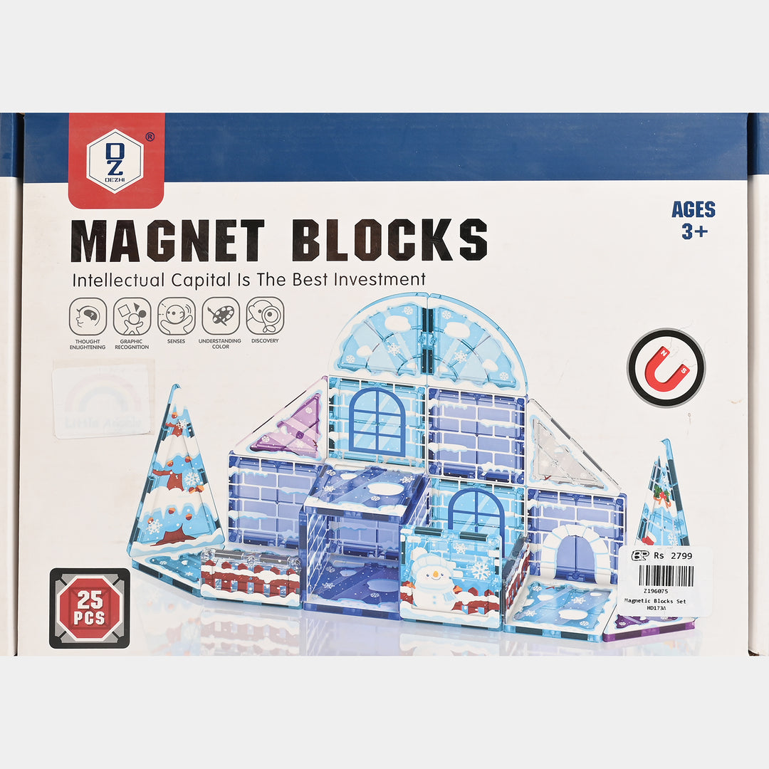 Kids Magnetic Winter Wonderland Building Blocks Set – 25 Pieces