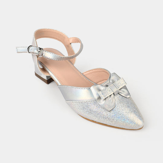 Girls Pumps Heels ZP-059-SILVER
