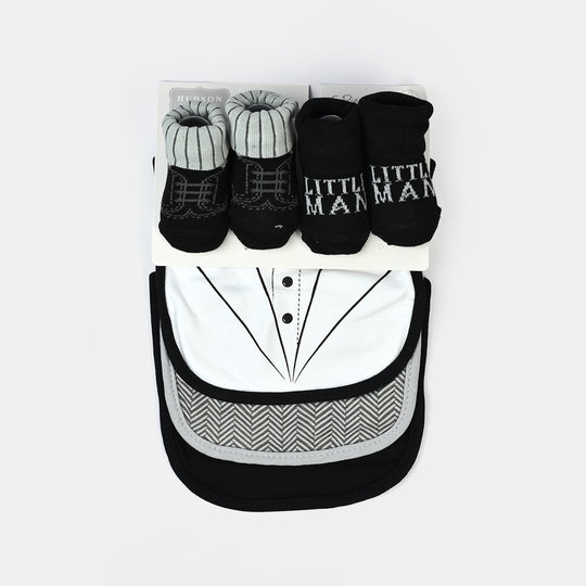 Baby Bibs & Booties Set | 5 Pcs