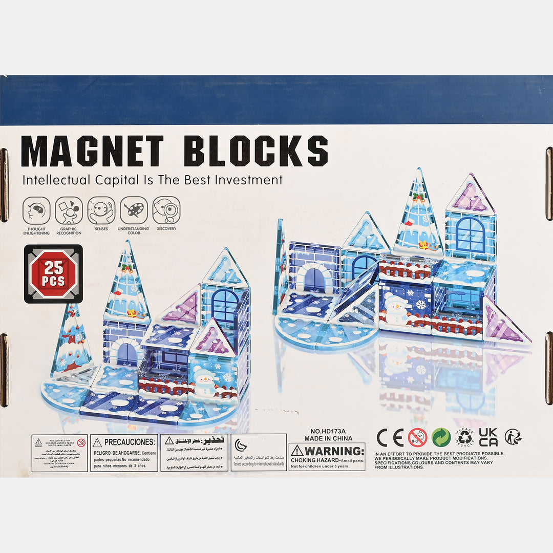 Kids Magnetic Winter Wonderland Building Blocks Set – 25 Pieces