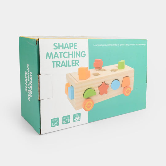 Educational Wooden Toy Shape Matching Trailer