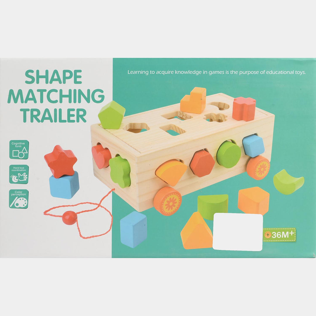Educational Wooden Toy Shape Matching Trailer