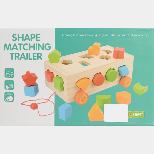 Educational Wooden Toy Shape Matching Trailer