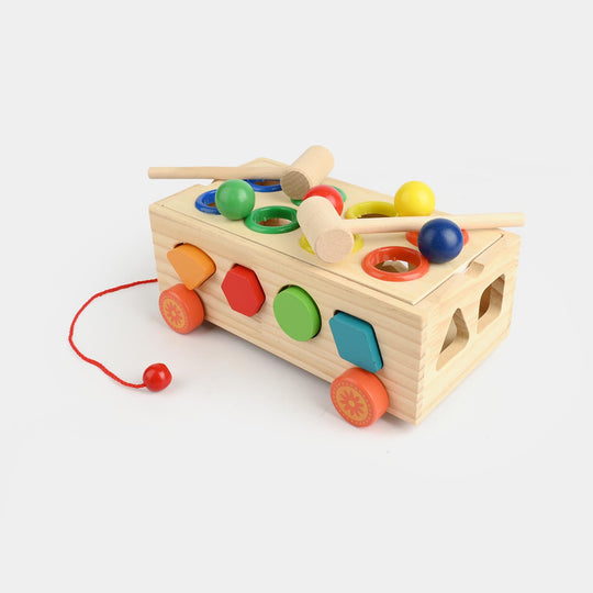 Educational Wooden Toy Shape Matching Trailer